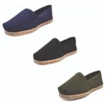Tripack Alpargata Azul Marino, Negro Y Verde Militar