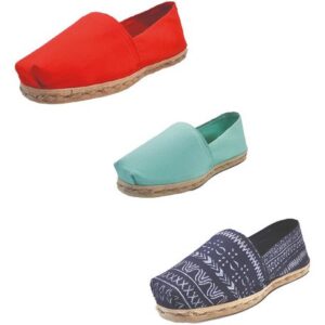 Tripack Alpargata Rojo, Turquesa Y Azul Étnico