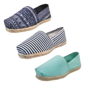 Tripack Alpargata Ray Azu/blan, Turquesa Y Azul Étnico