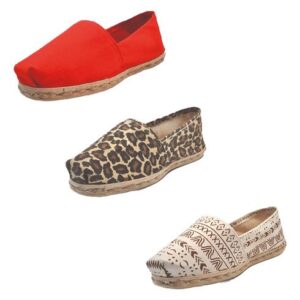 Tripack Alpargata Rojo, Animal Print Y Crudo Étnico