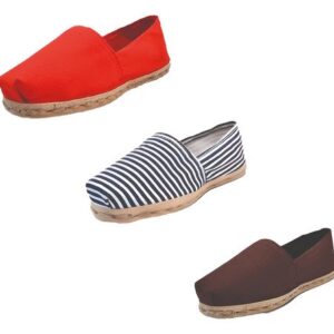 Tripack Alpargata Rojo, Ray Azul/blanco Y Café