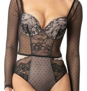 Body Mujer Encaje Y Mesh Con Soft Lady Genny W-357
