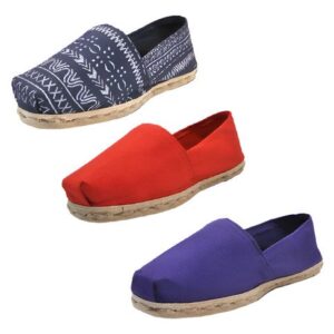 Tripack Alpargata Rojo, Morado Y Azul Étnico