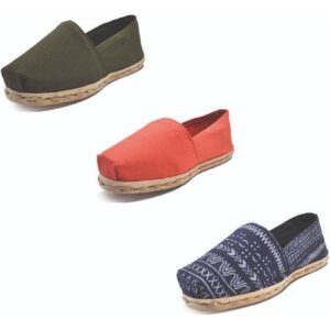 Tripack Alpargata Verde Militar, Terracota Y Azul Étnico