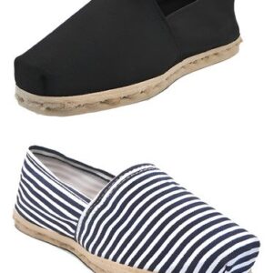 Pack Alpargata Negro - Rayado Azul/blanco