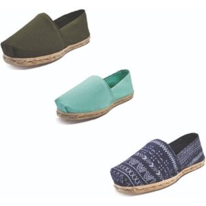 Tripack Alpargata Verde Militar, Turquesa Y Azul Étnico