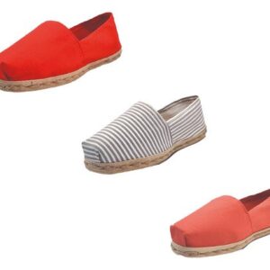 Tripack Alpargata Rojo, Ray Gris/blanco Y Terracota