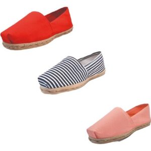 Tripack Alpargata Rojo, Ray Azul/blanco Y Coral