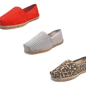 Tripack Alpargata Rojo, Ray Gris/blanco Y Animal Print