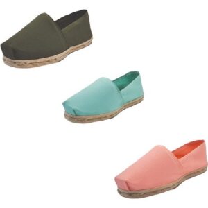 Tripack Alpargata Verde Militar, Turquesa Y Coral