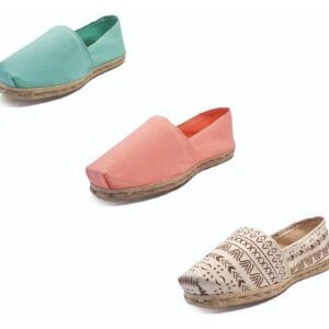Tripack Alpargata Turquesa, Coral Y Crudo Étnico