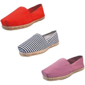Tripack Alpargata Rojo, Ray Azul/blanco Y Jacarandá