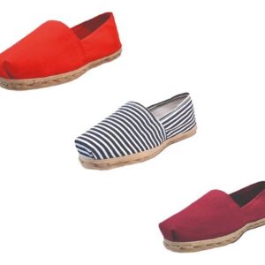 Tripack Alpargata Rojo, Ray Azul/blanco Y Burdeo