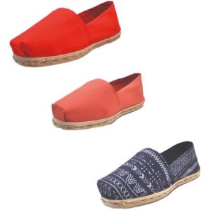 Tripack Alpargata Rojo, Terracota Y Azul Étnico