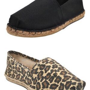 Pack Alpargata Negro Refuerzo De Goma - Animal Print