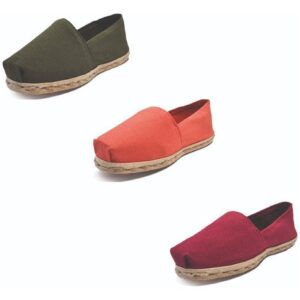 Tripack Alpargata Verde Militar, Terracota Y Burdeo