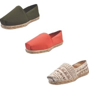 Tripack Alpargata Verde Militar, Terracota Y Crudo Étnico