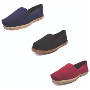 Tripack Alpargata Azul Marino, Negro Goma Y Burdeo