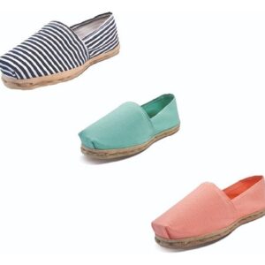Tripack Alpargata Ray Azu/blan, Turquesa Y Coral