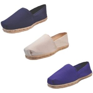Tripack Alpargata Azul Marino, Crudo Y Morado
