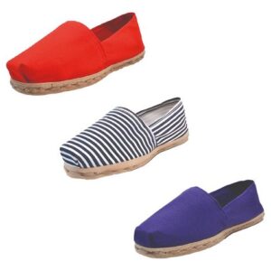 Tripack Alpargata Rojo, Ray Azul/blanco Y Morado