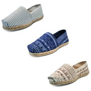 Tripack Alpargata Ray Gr/blan, Azul Étnico Y Crudo Étnico