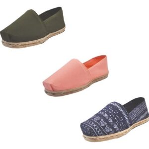 Tripack Alpargata Verde Militar, Coral Y Azul Étnico