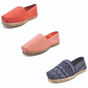 Tripack Alpargata Terracota, Coral Y Azul Étnico