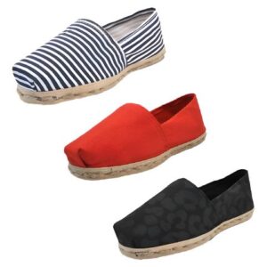 Tripack Alpargata Rojo, Ray Azul/blanco Y Animal Print Negro