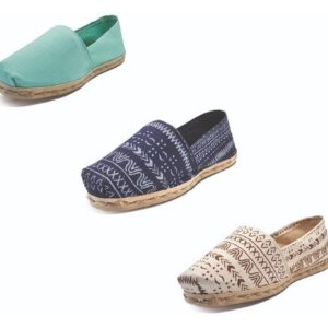 Tripack Alpargata Turquesa, Azul Étnico Y Crudo Étnico