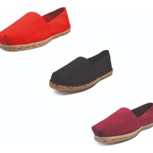 Tripack Alpargata Rojo, Negro Goma Y Burdeo