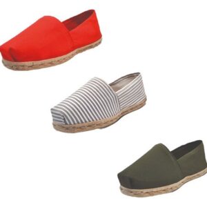 Tripack Alpargata Rojo, Ray Gris/blanco Y Verde Militar