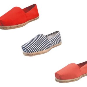 Tripack Alpargata Rojo, Ray Azul/blanco Y Terracota
