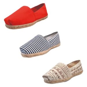 Tripack Alpargata Rojo, Ray Azul/blanco Y Crudo Étnico