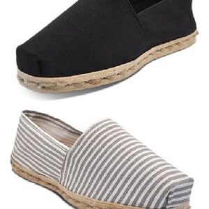 Pack Alpargata Negro - Rayado Gris/blanco