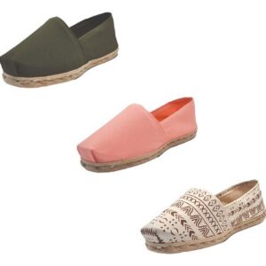 Tripack Alpargata Verde Militar, Coral Y Crudo Étnico