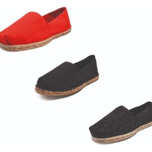 Tripack Alpargata Rojo, Negro Goma Y Animal Print Negro