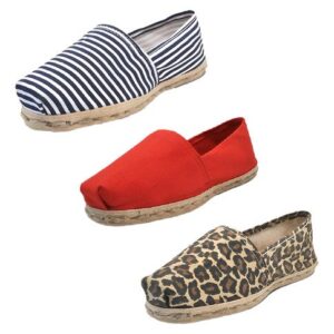 Tripack Alpargata Rojo, Ray Azul/blanco Y Animal Print