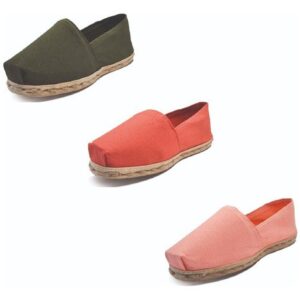 Tripack Alpargata Verde Militar, Terracota Y Coral