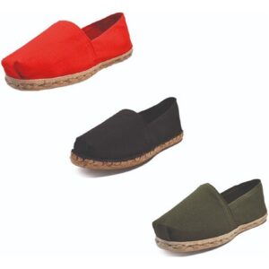 Tripack Alpargata Rojo, Negro Goma Y Verde Militar